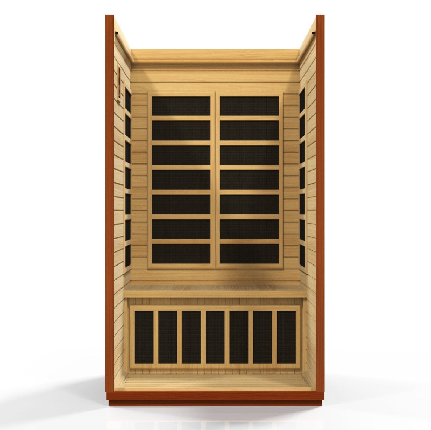 Golden Designs Ultra Low EMF 2-Person Dynamic "San Marino Elite" FAR Infrared Sauna with Dark Honey Hemlock Wood | Model: DYN-6206-01 Elite || - DYN-6206-01 ELITE