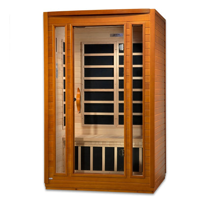 Golden Designs Ultra Low EMF 2-Person Dynamic "San Marino Elite" FAR Infrared Sauna with Dark Honey Hemlock Wood | Model: DYN-6206-01 Elite || - DYN-6206-01 ELITE