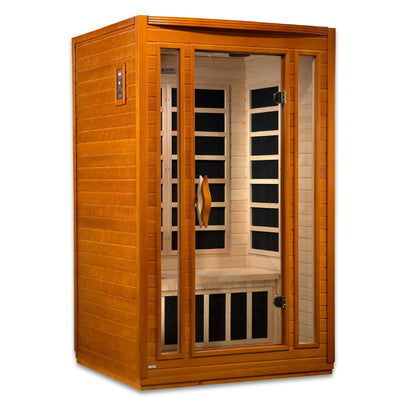 Golden Designs Ultra Low EMF 2-Person Dynamic "San Marino Elite" FAR Infrared Sauna with Dark Honey Hemlock Wood | Model: DYN-6206-01 Elite - DYN-6206-01 ELITE