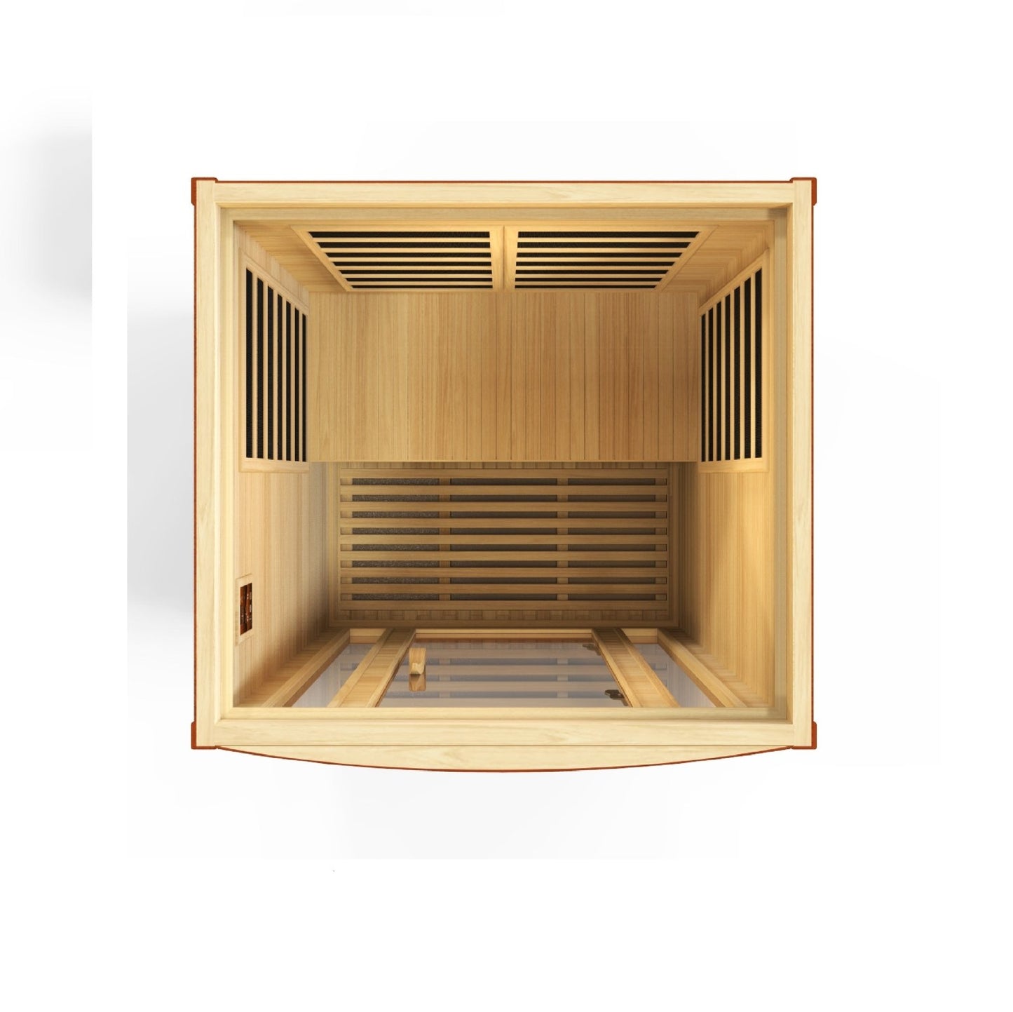 Golden Designs Ultra Low EMF 2-Person Dynamic "San Marino Elite" FAR Infrared Sauna with Dark Honey Hemlock Wood | Model: DYN-6206-01 Elite - DYN-6206-01 ELITE