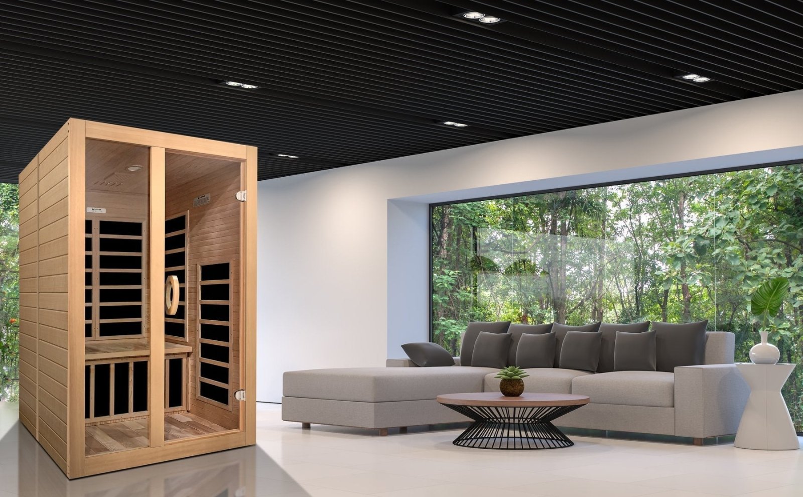 Golden Designs Low EMF 2-Person Dynamic "Santaigo" Infrared Sauna with Hemlock Wood | Model: DYN-6209-01 - DYN-6209-01