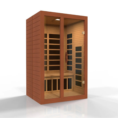 Golden Designs Ultra Low EMF 2-Person Dynamic "Santiago Elite" FAR Infrared Sauna with Dark Honey Hemlock Wood | Model: DYN-6209-02 Elite - DYN-6209-02 ELITE