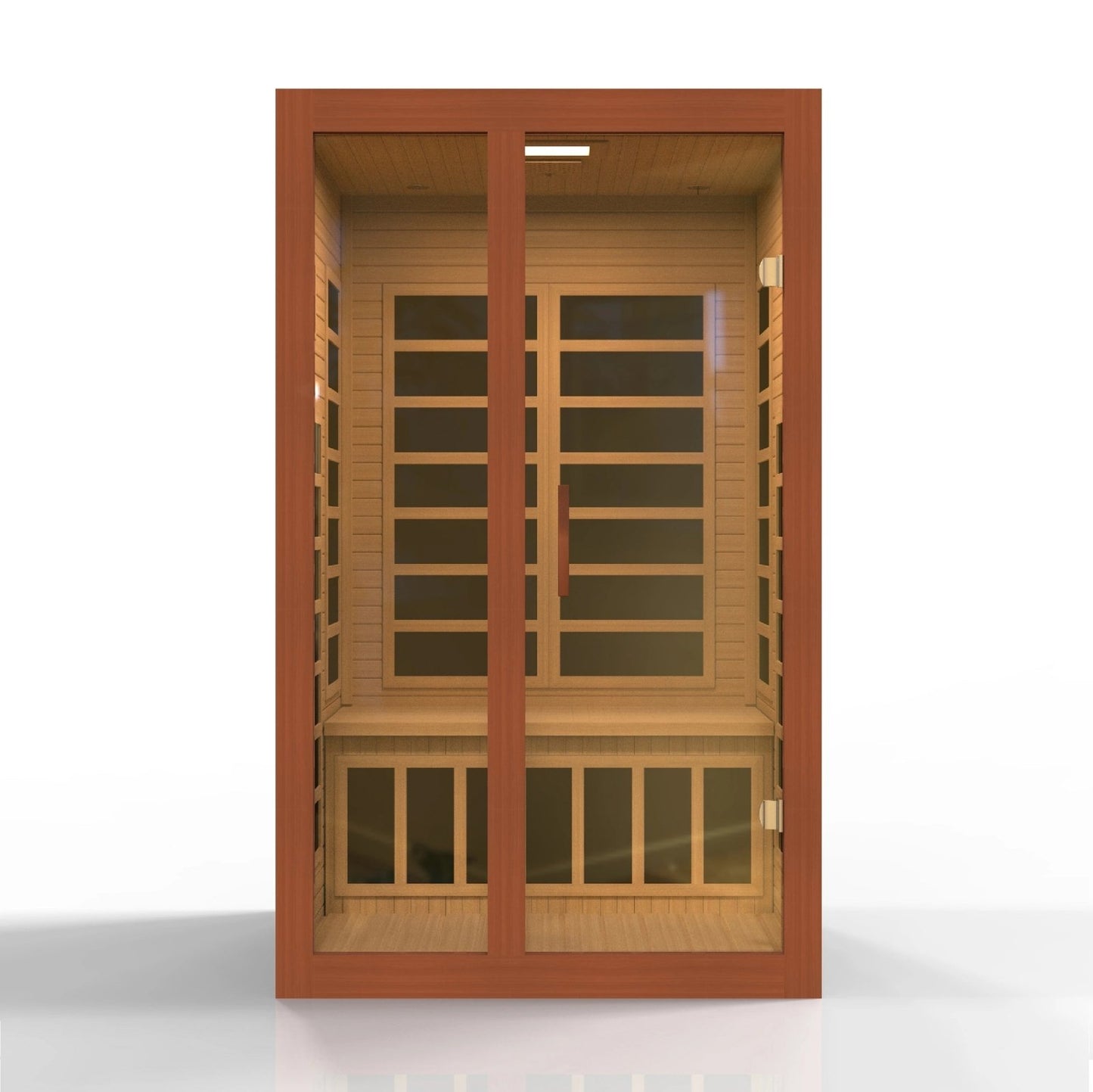 Golden Designs Ultra Low EMF 2-Person Dynamic "Santiago Elite" FAR Infrared Sauna with Dark Honey Hemlock Wood | Model: DYN-6209-02 Elite || - DYN-6209-02 ELITE