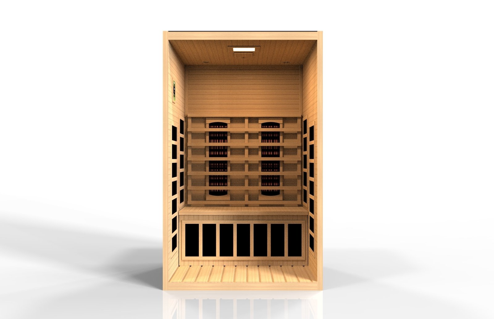 Golden Designs Near Zero EMF 2-Person Dynamic Full Spectrum "Santiago" FAR Infrared Sauna with Dark Honey Hemlock Wood | Model: DYN-6209-03 FS || - DYN-6209-03 FS