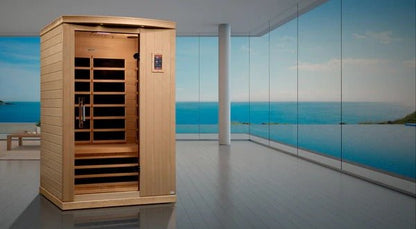 Golden Designs Ultra Low EMF 2-Person Dynamic "Venice Elite" FAR Infrared Sauna with Hemlock Wood | Model: DYN-6210-01 Elite - DYN-6210-01 ELITE