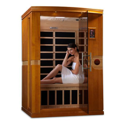 Golden Designs Low EMF 2-Person Dynamic "Venice" Infrared Sauna with Hemlock Wood | Model: DYN-6210-01 - DYN-6210-01