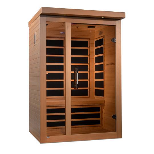 Golden Designs Ultra Low EMF 2-Person Dynamic "Llumeneres" FAR Infrared Sauna with Hemlock Wood | Model: DYN-6215-02 || - DYN-6215-02