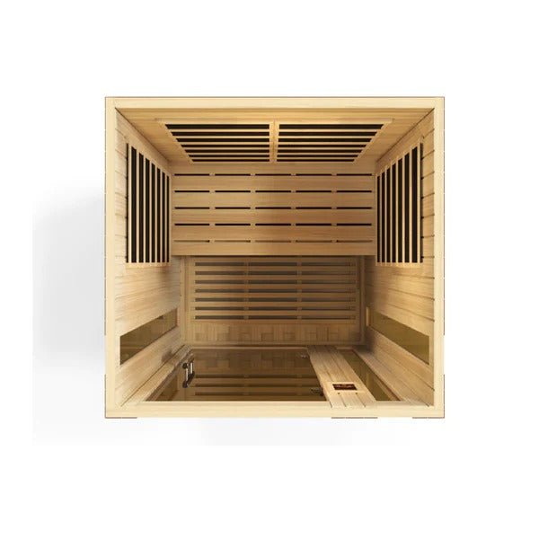 Golden Designs Low EMF 2-Person Dynamic "Vittoria" FAR Infrared Sauna with Hemlock Wood | Model: DYN-6220-01 - DYN-6220-01
