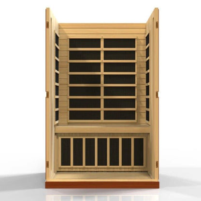 Golden Designs Low EMF 2-Person Dynamic "Vittoria" FAR Infrared Sauna with Hemlock Wood | Model: DYN-6220-01 || - DYN-6220-01