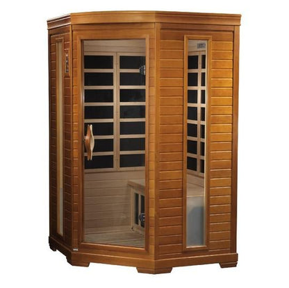 Golden Design Low EMF 2-Person Dynamic "Heming" FAR Infrared Sauna Corner Unit with Hemlock Wood | Model: DYN-6225-02 || - DYN-6225-02