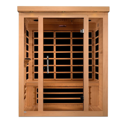 Golden Designs Ultra Low EMF 3-Person Dynamic "Vila" FAR Infrared Sauna with Hemlock Wood | Model: DYN-6315-02 - DYN-6315-02