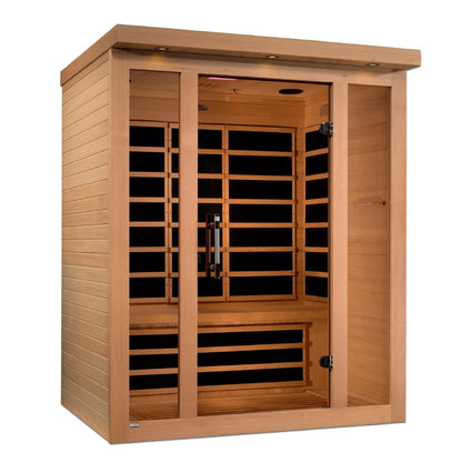 Golden Designs Ultra Low EMF 3-Person Dynamic "Vila" FAR Infrared Sauna with Hemlock Wood | Model: DYN-6315-02 - DYN-6315-02