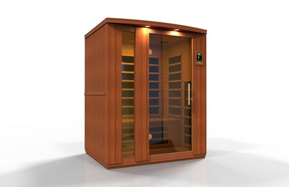 Golden Designs Ultra Low EMF 3-Person Dynamic "Lugano" FAR Infrared Sauna with Hemlock Wood | Model: DYN-6336-02 Elite - DYN-6336-02 ELITE