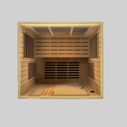 Golden Designs Ultra Low EMF 3-Person Dynamic "Lugano" FAR Infrared Sauna with Hemlock Wood | Model: DYN-6336-02 Elite - DYN-6336-02 ELITE