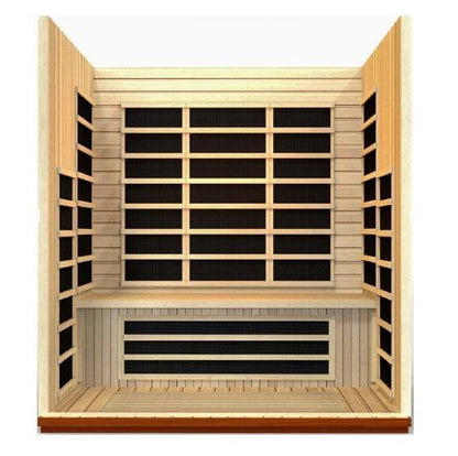 Golden Design Low EMF 3-Person Dynamic "Lugano" FAR Infrared Sauna with Hemlock Wood | Model: DYN-6336-02 - DYN-6336-02