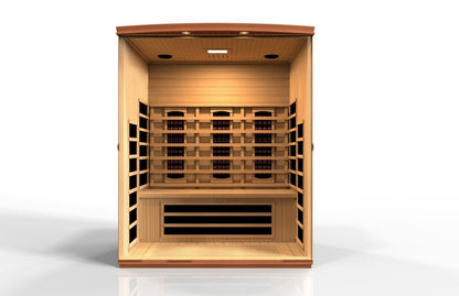 Golden Designs Near Zero EMF 3-Person Dynamic Full Spectrum "Lugano" FAR Infrared Sauna with Hemlock Wood | Model: DYN-6336-03 FS - DYN-6336-03 FS