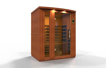 Golden Designs Near Zero EMF 3-Person Dynamic Full Spectrum "Lugano" FAR Infrared Sauna with Hemlock Wood | Model: DYN-6336-03 FS - DYN-6336-03 FS