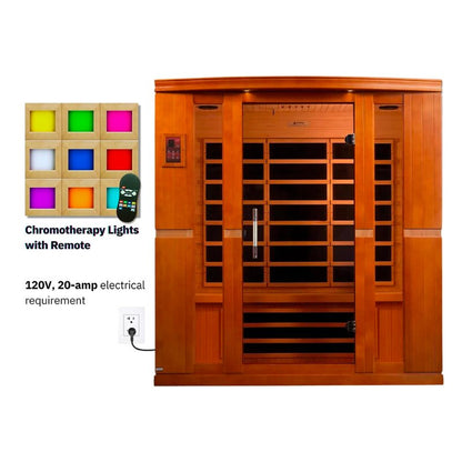 Golden Design Low EMF 4-Person Dynamic "Bergamo" Infrared Sauna with Hemlock Wood | Model: DYN-6440-01 - DYN-6440-01