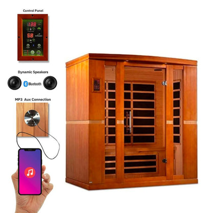 Golden Design Low EMF 4-Person Dynamic "Bergamo" Infrared Sauna with Hemlock Wood | Model: DYN-6440-01 - DYN-6440-01