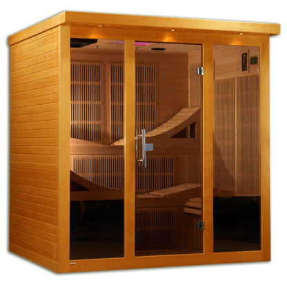 Golden Design Ultra Low EMF 6-Person Dynamic "Monaco" Infrared Sauna with Hemlock Wood | Model: DYN-6996-01 - DYN-6996-02