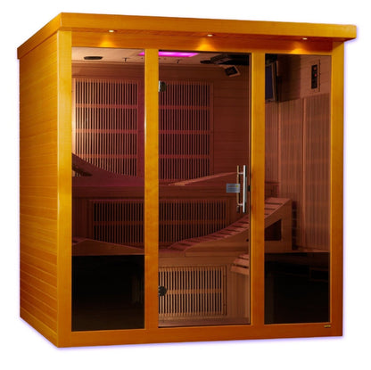 Golden Design Ultra Low EMF 6-Person Dynamic "Monaco" Infrared Sauna with Hemlock Wood | Model: DYN-6996-01 - DYN-6996-02