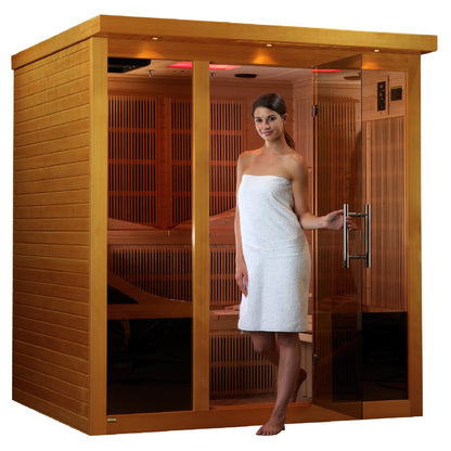 Golden Design Ultra Low EMF 6-Person Dynamic "Monaco" Infrared Sauna with Hemlock Wood | Model: DYN-6996-01 - DYN-6996-02