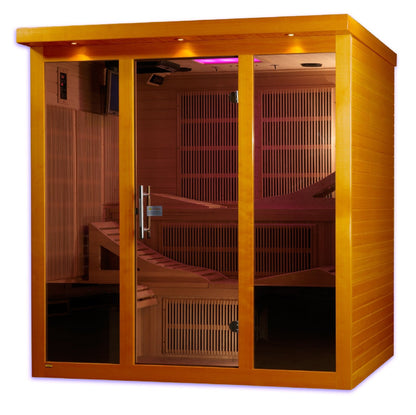 Golden Design Ultra Low EMF 6-Person Dynamic "Monaco" Infrared Sauna with Hemlock Wood | Model: DYN-6996-01 - DYN-6996-02