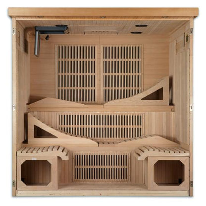 Golden Design Near Zero EMF 6-Person "Monaco" PureTech™ Infrared Sauna with Hemlock Wood | Model: GDI-6996-01 - GDI-6996-01