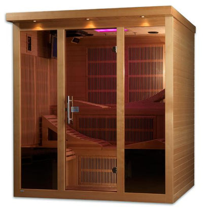 Golden Design Near Zero EMF 6-Person "Monaco" PureTech™ Infrared Sauna with Hemlock Wood | Model: GDI-6996-01 - GDI-6996-01