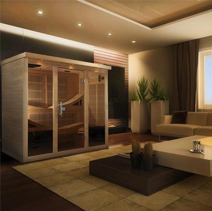 Golden Design Near Zero EMF 6-Person "Monaco" PureTech™ Infrared Sauna with Hemlock Wood | Model: GDI-6996-01 - GDI-6996-01