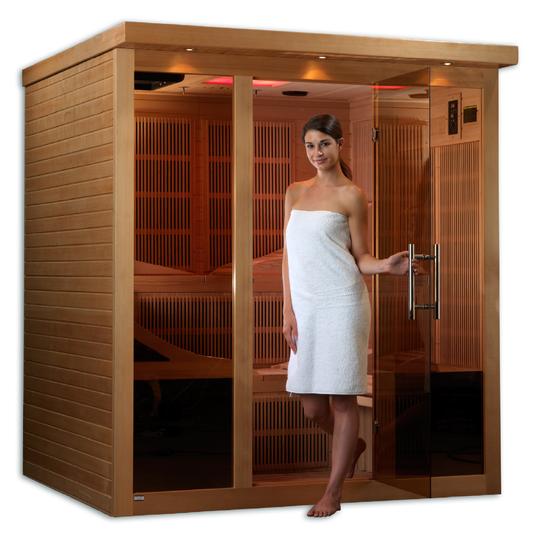 Golden Design Near Zero EMF 6-Person "Monaco" PureTech™ Infrared Sauna with Hemlock Wood | Model: GDI-6996-01 - GDI-6996-01