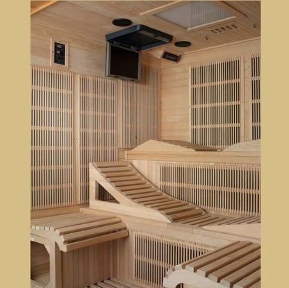 Golden Design Near Zero EMF 6-Person "Monaco" PureTech™ Infrared Sauna with Hemlock Wood | Model: GDI-6996-01 - GDI-6996-01