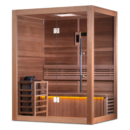 Golden Designs 3-Person Traditional Sauna "Hanko" - Red Cedar | GDI-7202-01 - GDI-7202-01