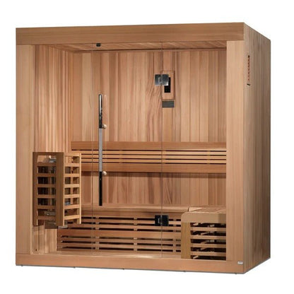 Golden Designs Steam Sauna 3-Person "Copenhagen Edition" Traditional Sauna with Red Cedar Wood | Model: GDI-7389-01 - GDI-7389-01