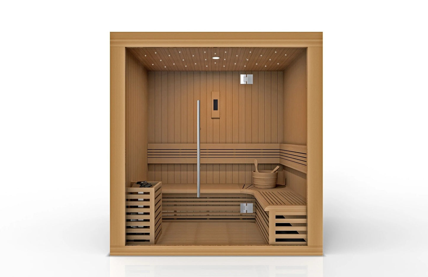 Golden Designs Steam Sauna 3-Person "Copenhagen Edition" Traditional Sauna with Red Cedar Wood | Model: GDI-7389-01 - GDI-7389-01