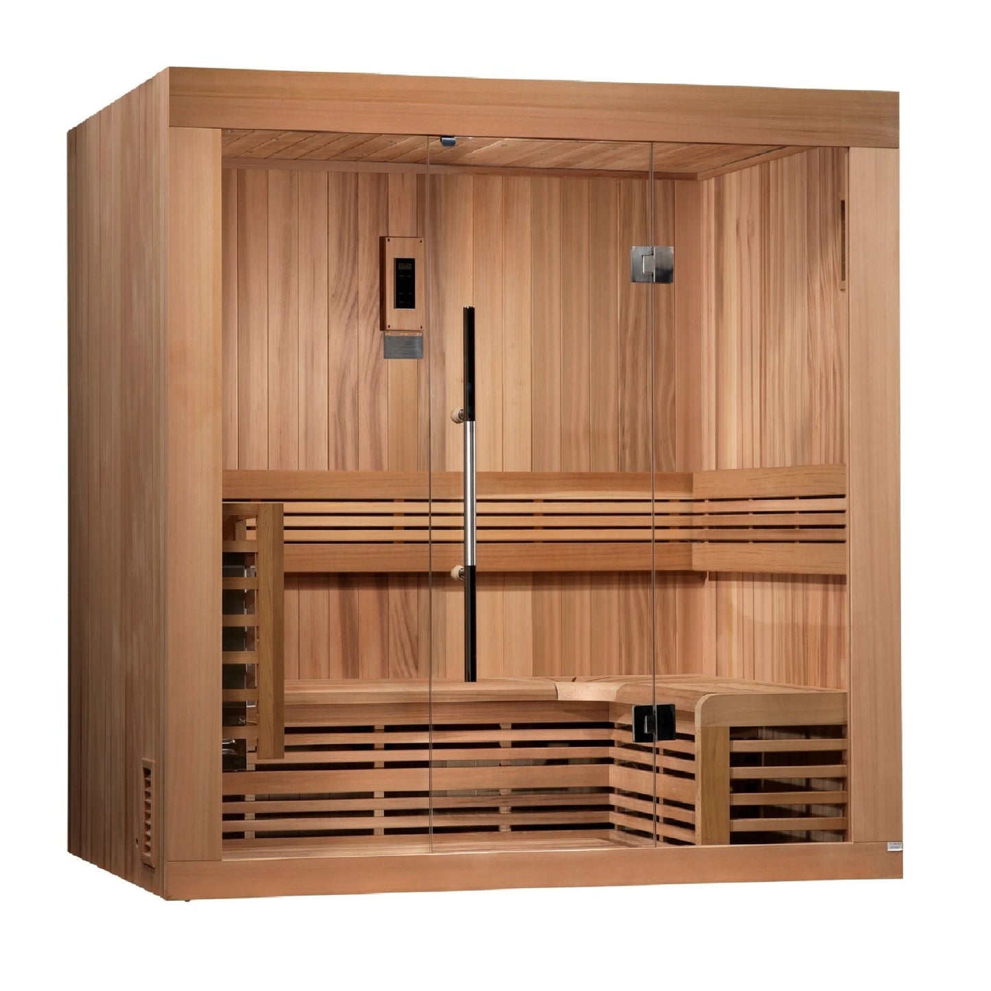 Golden Designs Steam Sauna 3-Person "Copenhagen Edition" Traditional Sauna with Red Cedar Wood | Model: GDI-7389-01 - GDI-7389-01