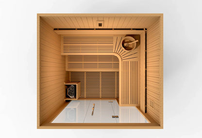 Golden Designs Steam Sauna 6-Person "Osla Edition" Traditional Sauna with Red Cedar Wood | Model: GDI-7689-01 - GDI-7689-01