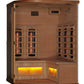 Golden Designs Near Zero EMF 3-Person Full Spectrum PureTech™ FAR Infrared Sauna Corner Unit with Himalayan Salt Bar | Model: GDI-8035-02 - GDI-8035-02