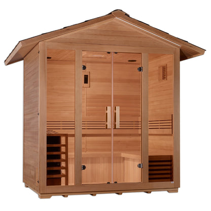 Golden Designs "Vorarlberg" 5-Person Traditional Outdoor Steam Sauna - Canadian Hemlock - GDI-8105-01