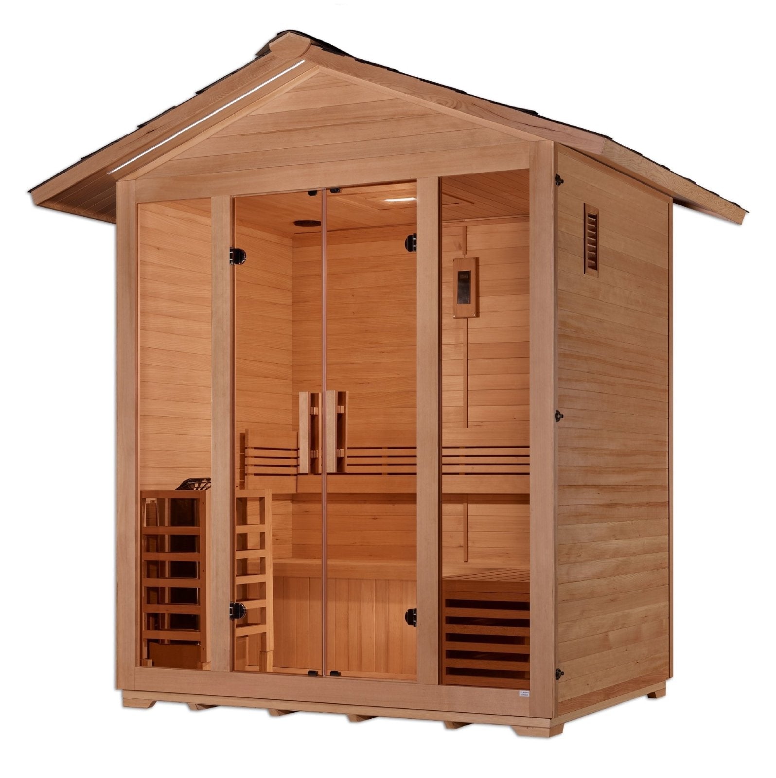Golden Designs "Vorarlberg" 5-Person Traditional Outdoor Steam Sauna - Canadian Hemlock || - GDI-8105-01