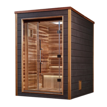 Golden Designs "Narvik" 2-Person Indoor/Outdoor Traditional Sauna (GDI-8202-01) - Canadian Red Cedar Interior - GDI-8202-01