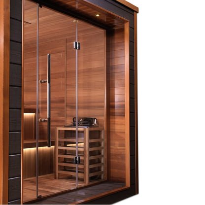 Golden Designs "Bergen" 6-Person Indoor/Outdoor Traditional Steam Sauna (GDI-8206-01) - Red Cedar Interior - GDI-8206-01