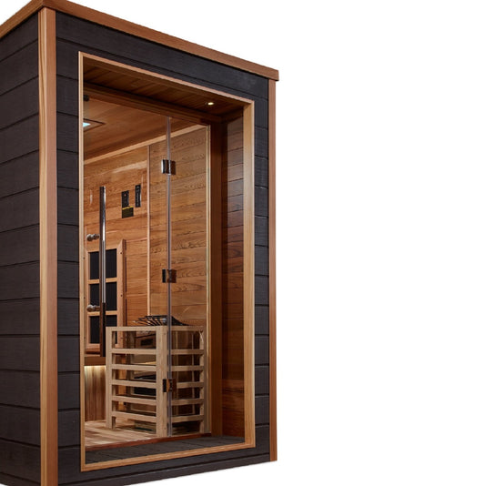 Golden Designs "Karlstad" 6-Person Indoor/Outdoor PureTech™ Full Spectrum Hybrid Sauna (GDI-8226-01) - Canadian Red Cedar Interior - GDI-8226-01