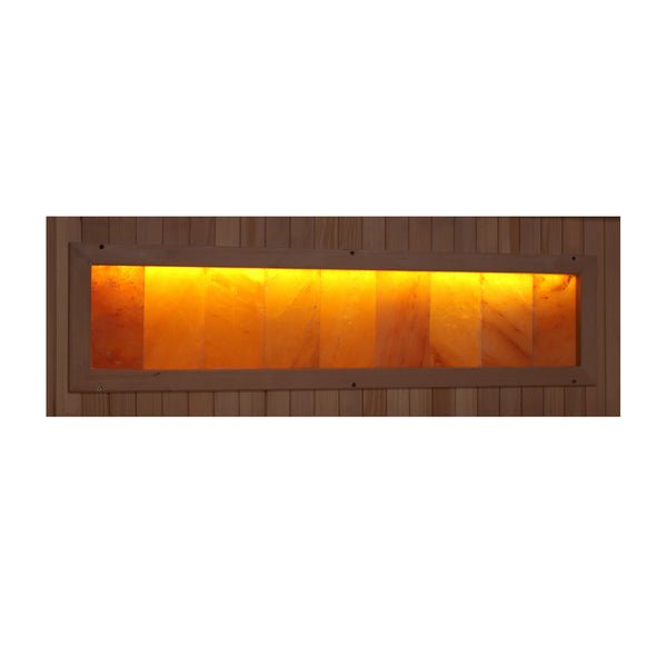 Golden Designs Near Zero EMF 3-Person Full Spectrum PureTech™ Infrared Sauna with Himalayan Salt Bar | Model: GDI-8230-01 - GDI-8230-01