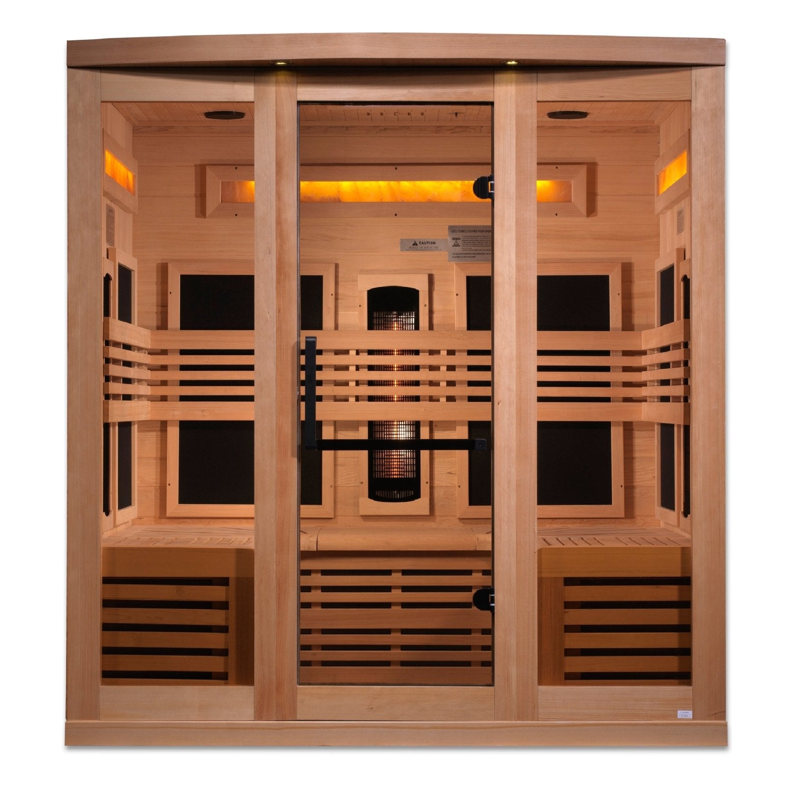 Golden Designs Near Zero EMF 6-Person Full Spectrum PureTech™ Infrared  Sauna with Himalayan Salt Bar | Model: GDI-8260-01