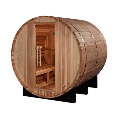 Golden Designs "Arosa" 4-Person Barrel Traditional Sauna - Pacific Cedar - GDI-B004-01