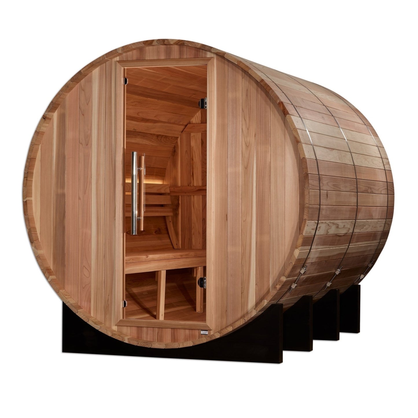 Golden Designs "Klosters" 6-Person Barrel Traditional Steam Sauna - Pacific Cedar - GDI-B006-01