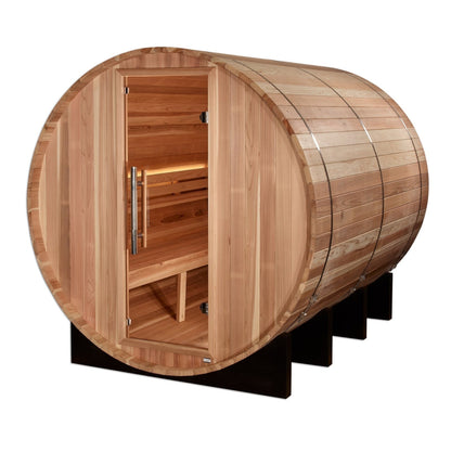 Golden Designs "Klosters" 6-Person Barrel Traditional Steam Sauna - Pacific Cedar - GDI-B006-01