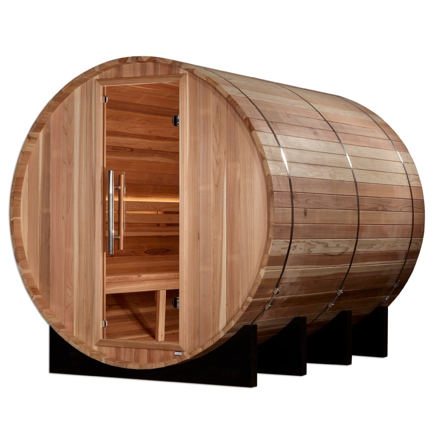 Golden Designs "Klosters" 6-Person Barrel Traditional Steam Sauna - Pacific Cedar - GDI-B006-01