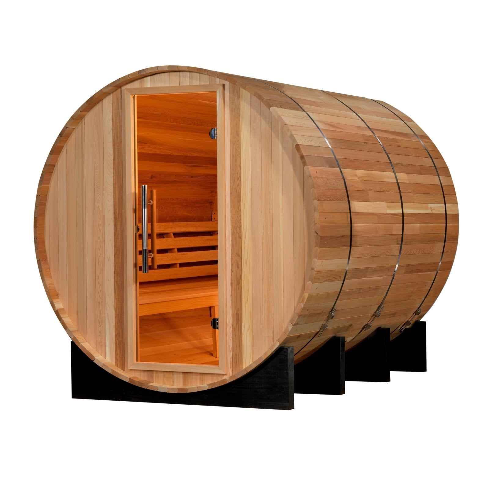 Golden Designs Outdoor Traditional Barrel Sauna "Marstrand Edition" 6-Person w/ Canadian Red Cedar | Model: GDI-SJ-2006-CED - GDI-SJ-2006 CED